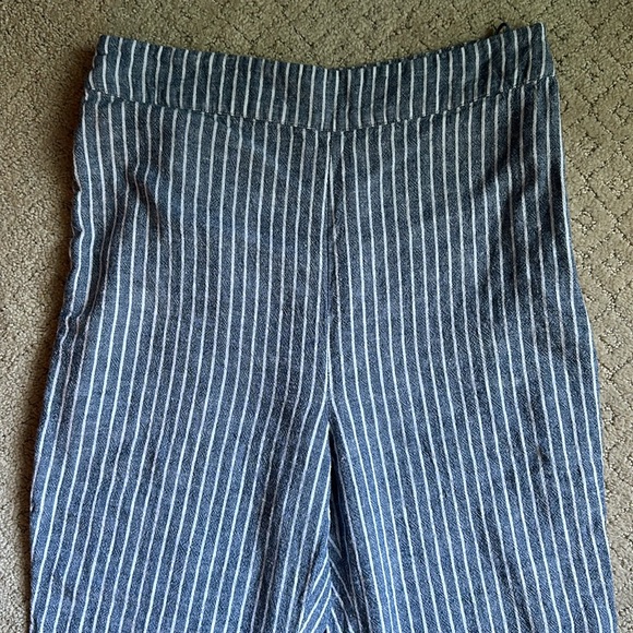 Free People High-Rise Wide Leg Cropped Linen Blend Pants Size 6 - Picture 2 of 9